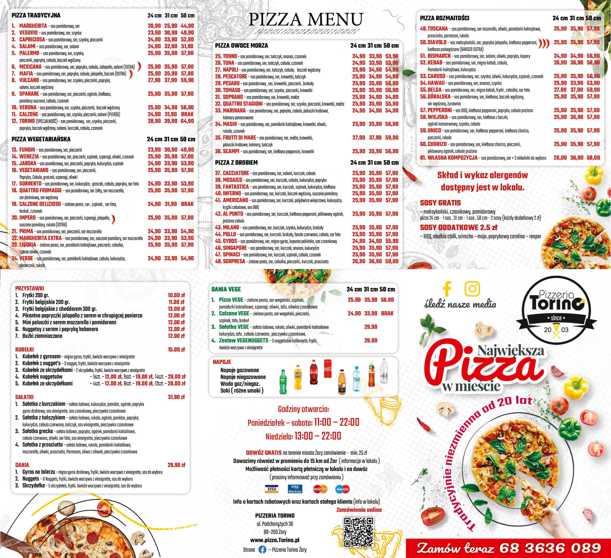 menu pizzerii Torino